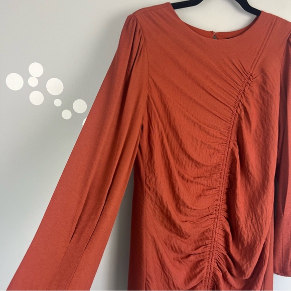 NWT SugarLips Fire Island Long Sleeve Ruched Dress Size Medium - Picture 4 of 11